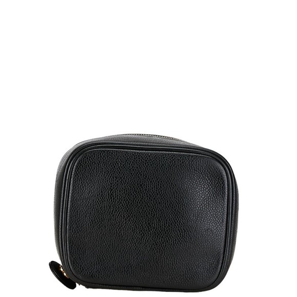 CHANEL Coco Mark Handbag Vanity Bag Black Gold Caviar Skin - Picture 4 of 10